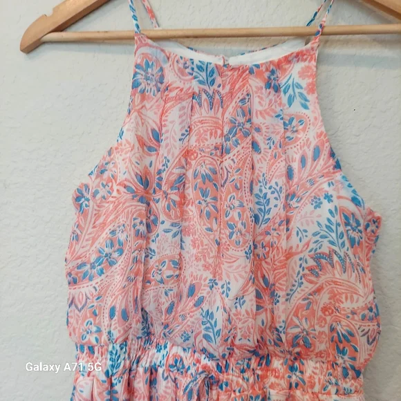 Row A Floral Halter Romper Pink Floral - Picture 4 of 17
